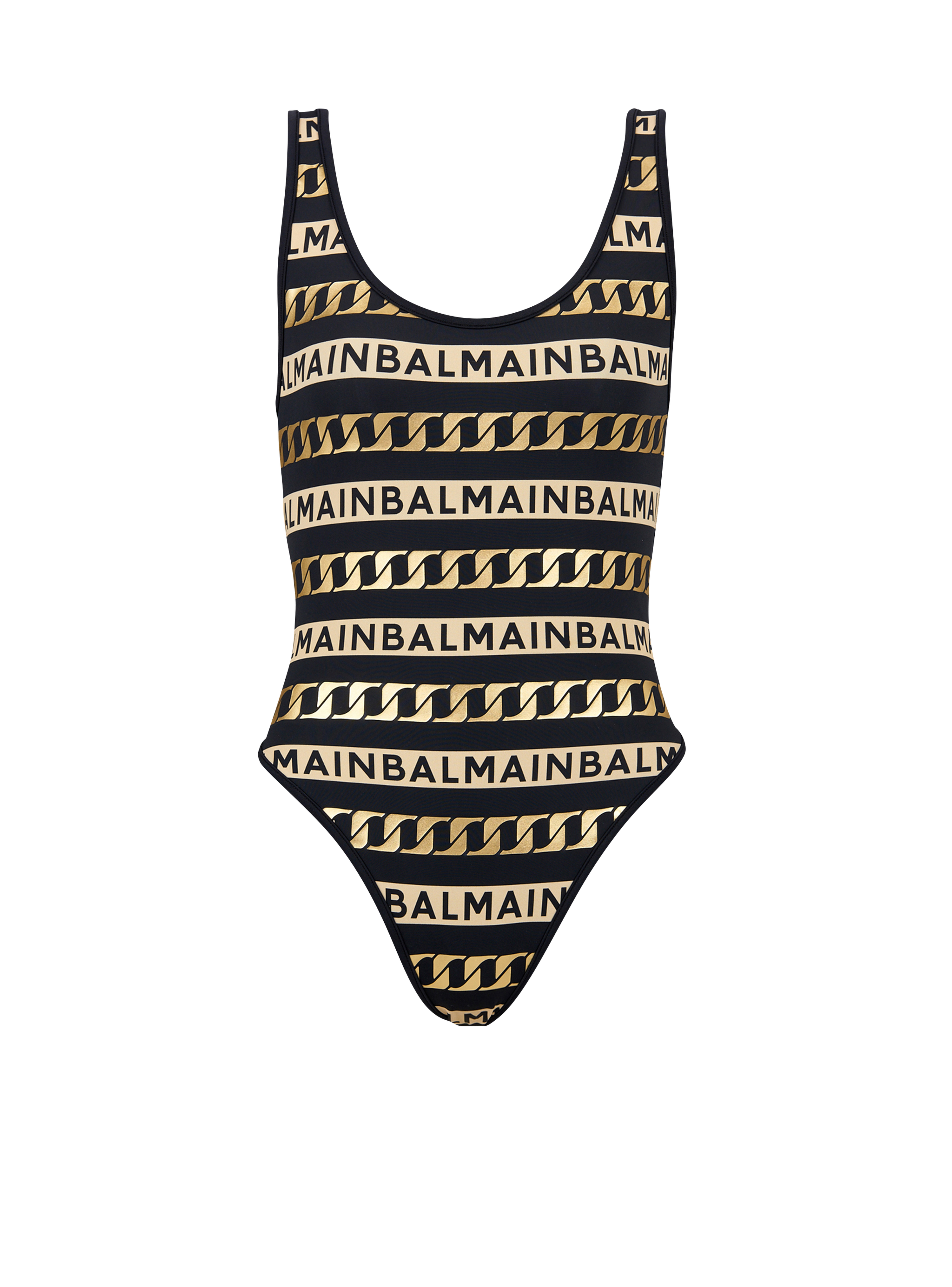 Balmain logo swimsuit, black
