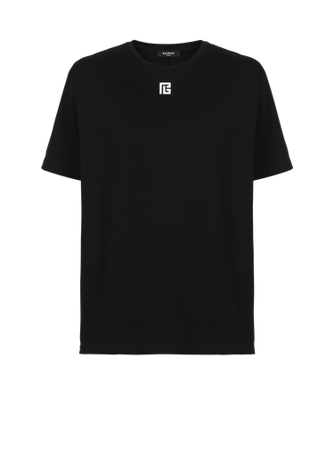 Oversized cotton T-shirt with maxi Balmain logo print